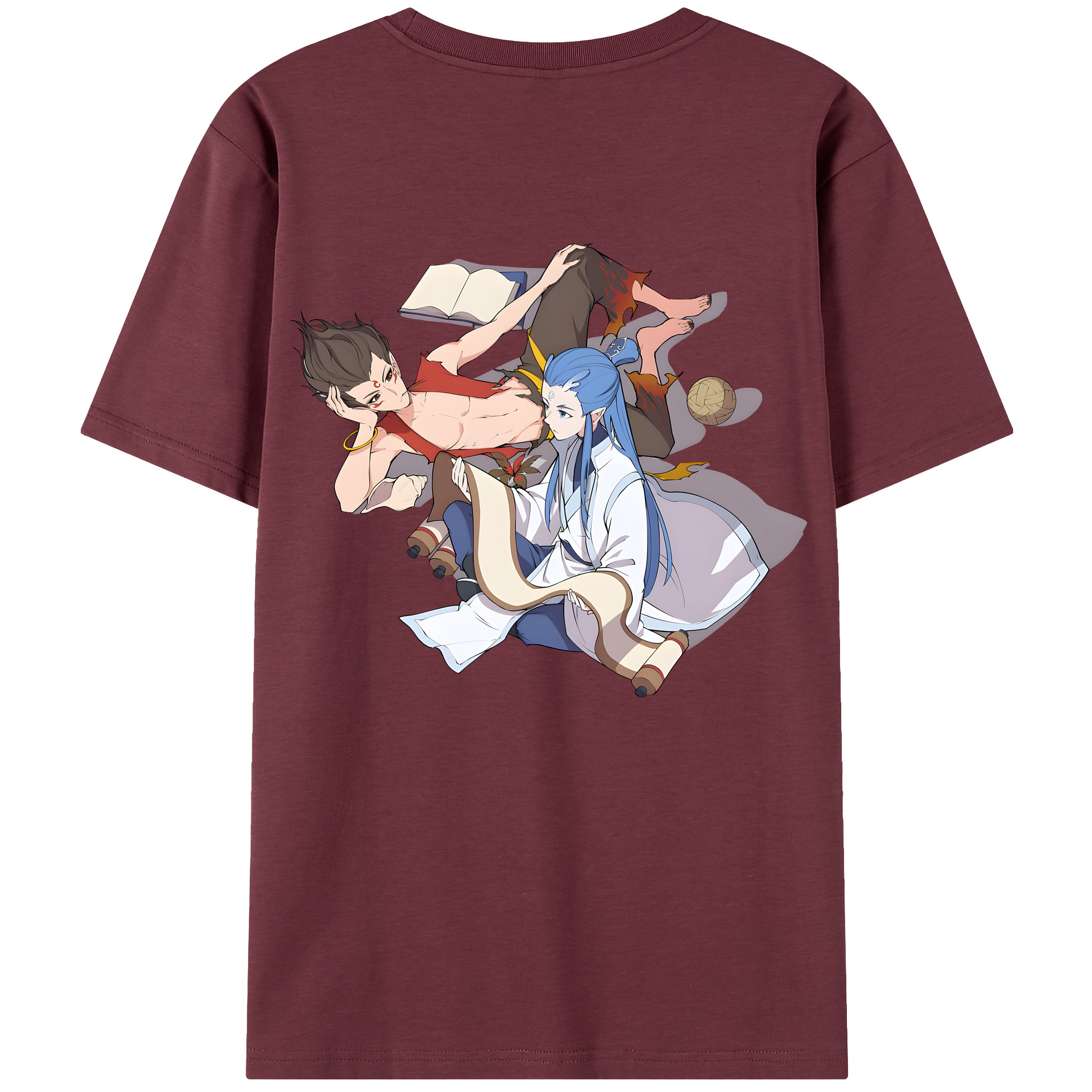 （画像用） Ne Zha 2 ナタ 魔童の大暴れ 綿100％半袖Tシャツ（背面プリント）